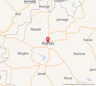 Map of Aland, Karnataka