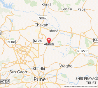 Map of Alandi, Maharashtra