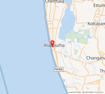 Map of Alappuzha, Kerala
