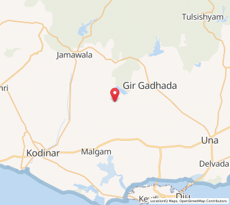 Map of Alidar, Gujarat