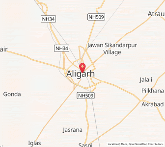 Map of Aligarh, Uttar Pradesh