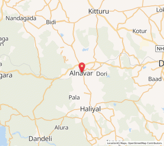 Map of Alnavar, Karnataka