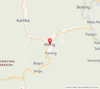 Map of Along, Arunachal Pradesh