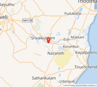 Map of Alwar Tirunagari, Tamil Nadu