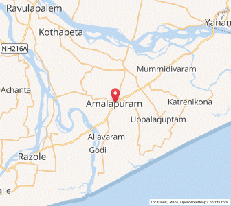 Map of Amalapuram, Andhra Pradesh