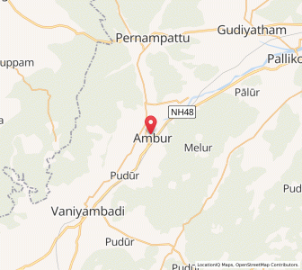 Map of Ambur, Tamil Nadu