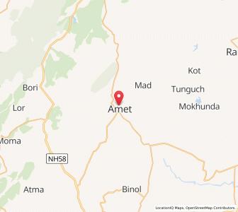 Map of Amet, Rajasthan