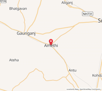 Map of Amethi, Uttar Pradesh