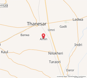 Map of Amin, Haryana