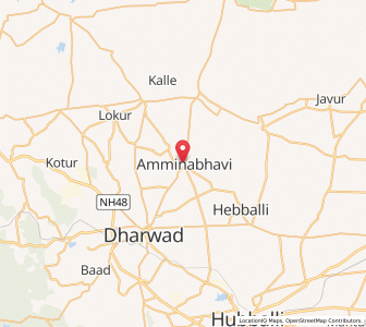 Map of Aminbhavi, Karnataka
