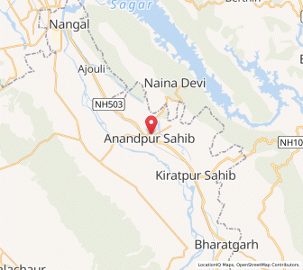 Map of Anandpur Sahib, Punjab