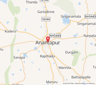 Map of Anantapur, Andhra Pradesh