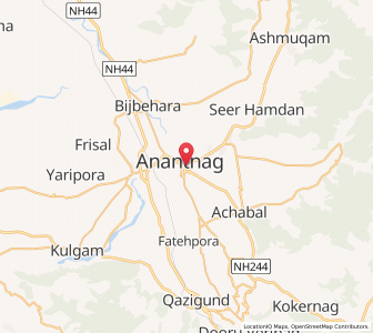 Map of Anantnag, Kashmir