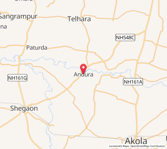 Map of Andura, Maharashtra