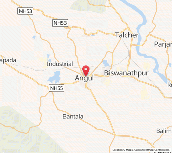 Map of Angul, Odisha