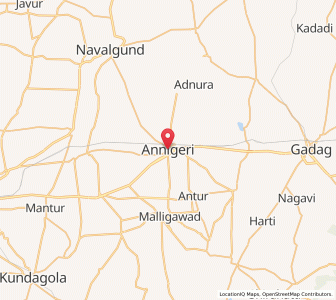 Map of Annigeri, Karnataka