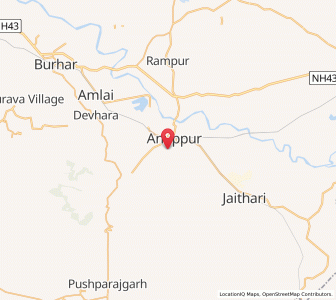 Map of Anuppur, Madhya Pradesh