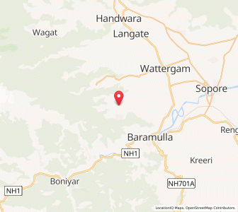 Map of Arakharwar, Kashmir