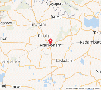 Map of Arakkonam, Tamil Nadu