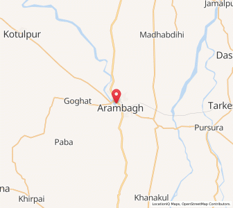 Map of Arambagh, West Bengal