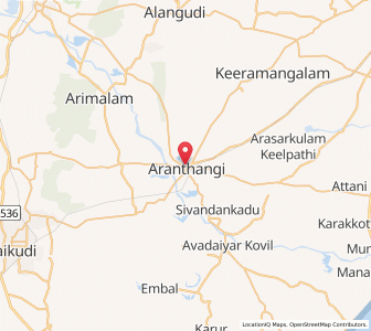 Map of Arantangi, Tamil Nadu