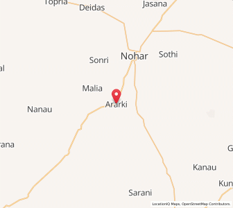 Map of Ararki, Rajasthan