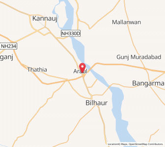 Map of Araul, Uttar Pradesh