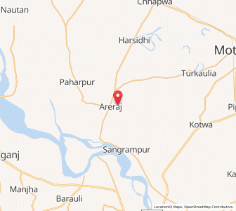 Map of Areraj, Bihar