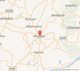 Map of Ariyalur, Tamil Nadu