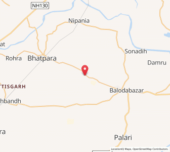 Map of Arjuni, Chhattisgarh
