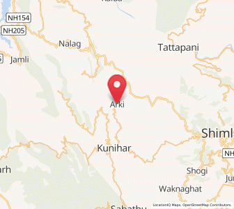 Map of Arki, Himachal Pradesh