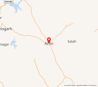 Map of Aron, Madhya Pradesh