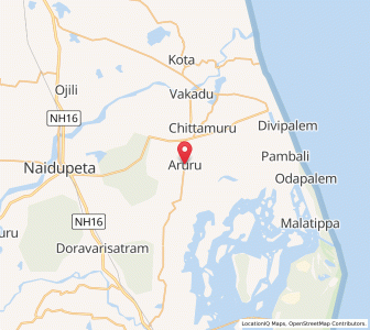 Map of Aruru, Andhra Pradesh