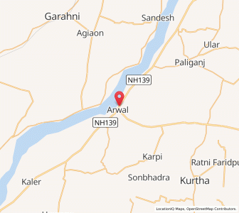 Map of Arwal, Bihar