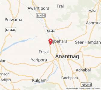 Map of Arwin, Kashmir