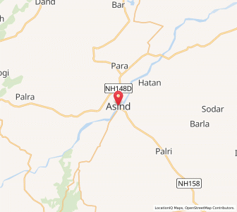 Map of Asind, Rajasthan