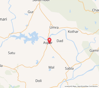 Map of Aspur, Rajasthan