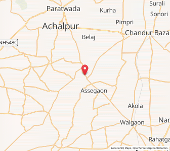 Map of Assegaon, Maharashtra