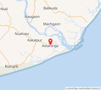 Map of Astaranga, Odisha