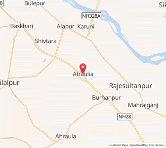 Map of Atraulia, Uttar Pradesh