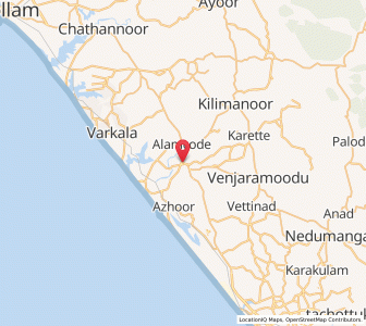 Map of Attingal, Kerala