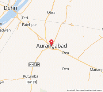 Map of Aurangābād, Bihar