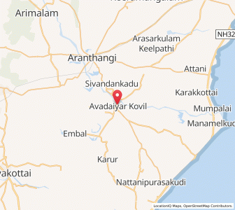 Map of Avadaiyarkovil, Tamil Nadu