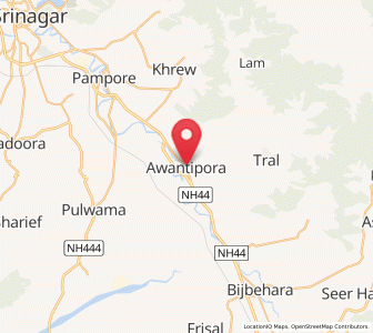 Map of Awantipur, Kashmir