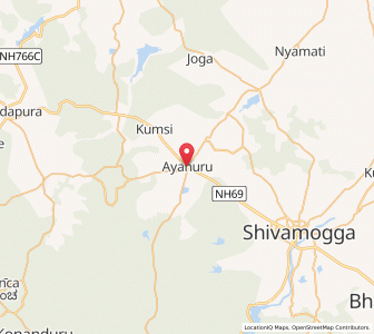 Map of Ayanur, Karnataka