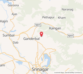 Map of Baba Darya Din, Kashmir
