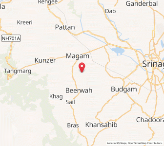 Map of Baba Rafiuddin, Kashmir