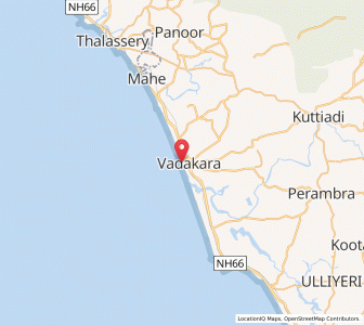 Map of Badagara, Kerala