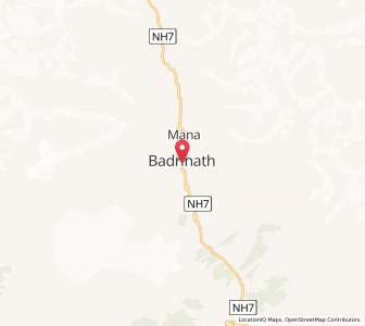 Map of Badarinath, Uttarakhand