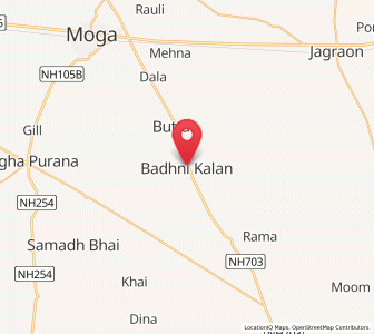 Map of Badhni Kalan, Punjab